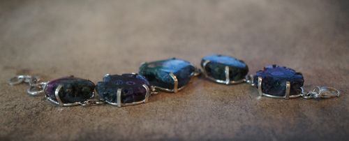 solar quartz geode stone bracelet