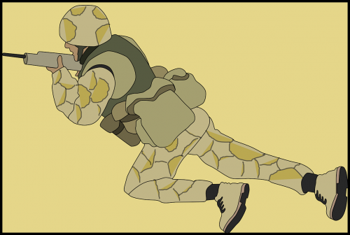 soldier camouflage crawling