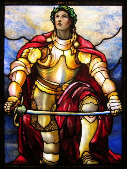 soldier of the lord tiffany glass leaded glass