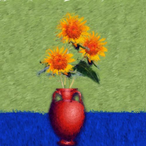 Sunflowers In Vase