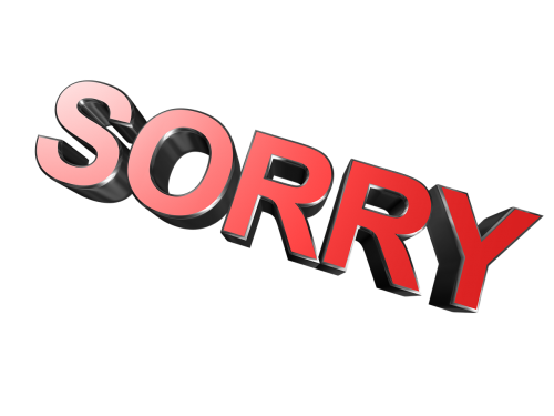 sorry apologise apology