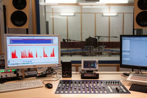 sound studio speaker cab director desk