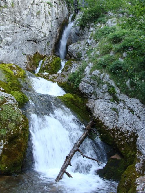 waterfall water mountains