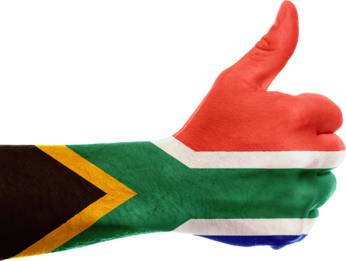 south africa flag hand