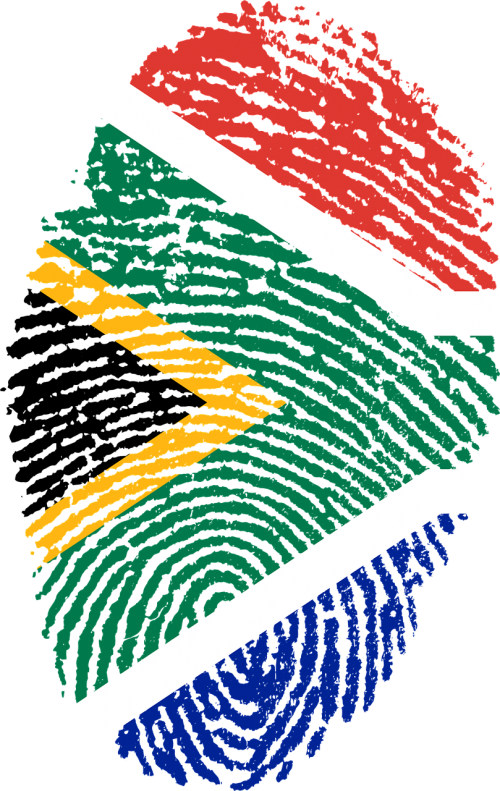 south africa flag fingerprint