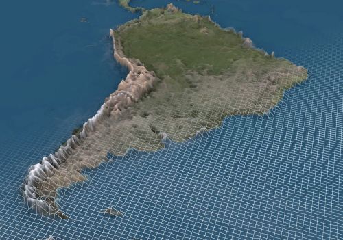 south america andes 3d map