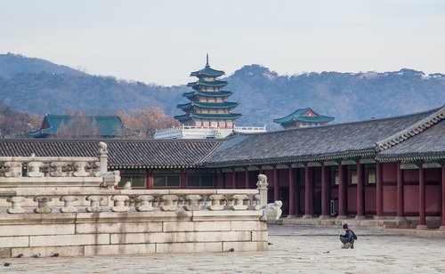 south korea  palace  traditional