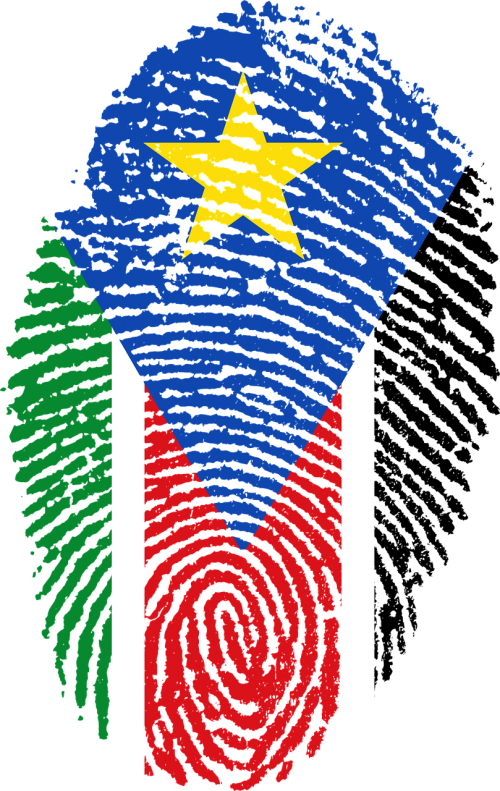south sudan flag fingerprint