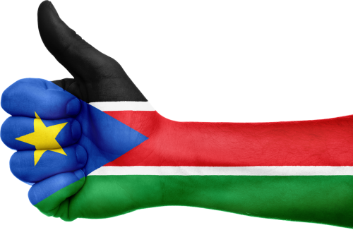 south sudan flag hand