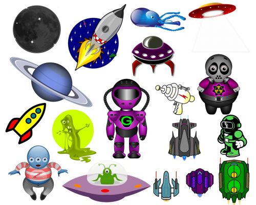 space clip art aliens