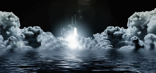 space shuttle columbia clouds smoke