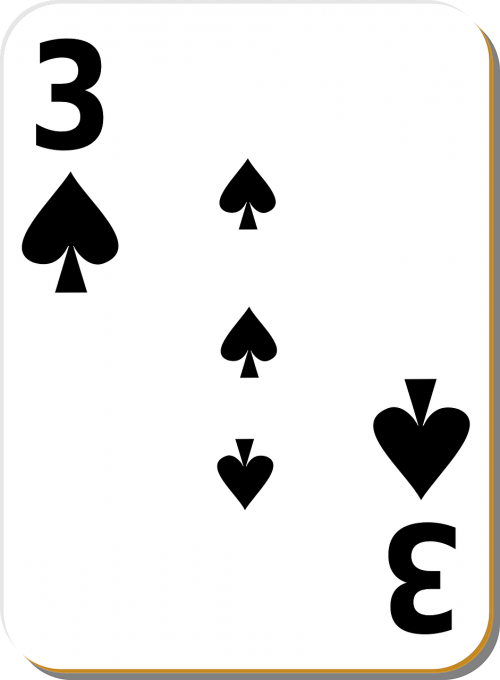 spades three playing cards