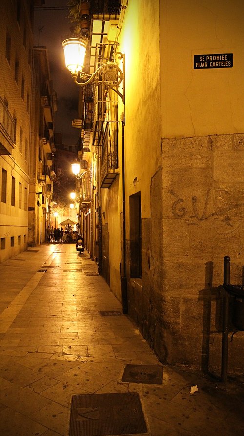 spain  valencia  at night