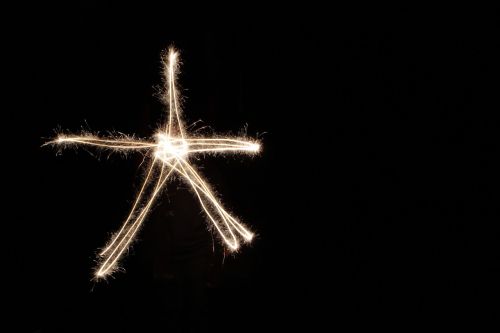 sparkler light art star