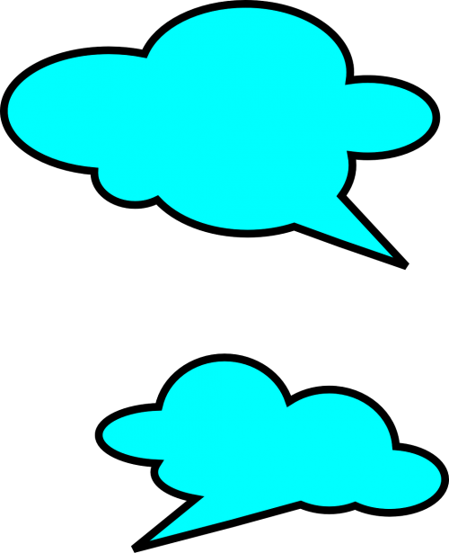 speech bubbles blue communication