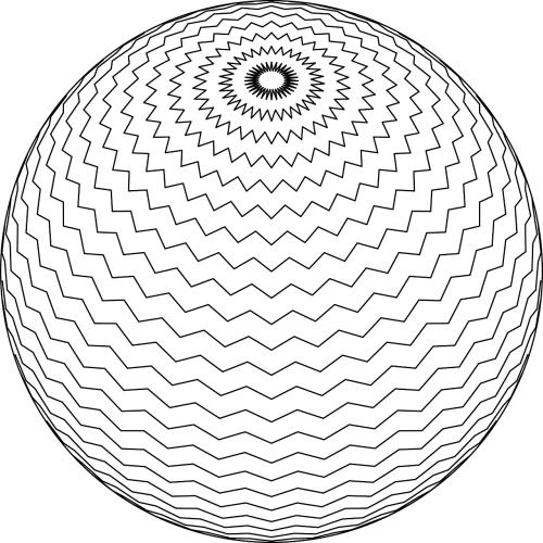 spiral sphere line art