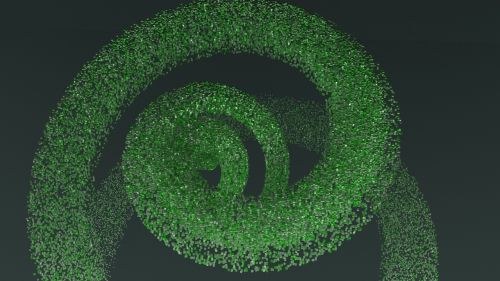 spiral grüne cube