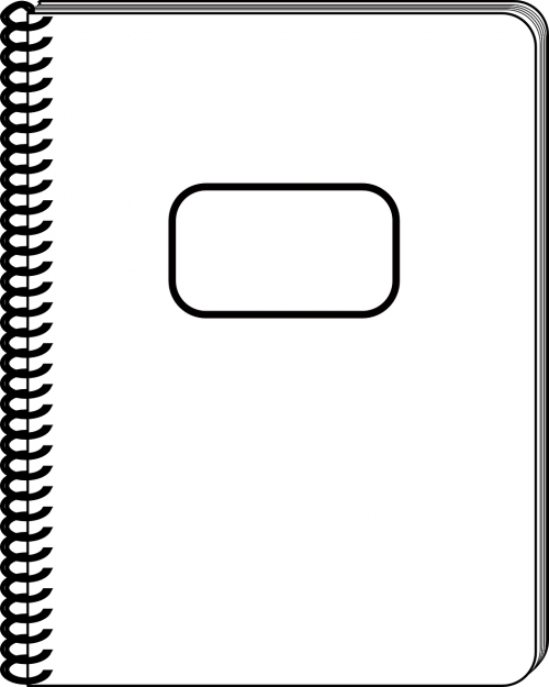 spiral book note pad white