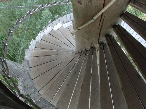 spiral staircase tower stairs wooden ladders