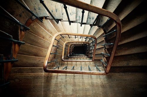 spiral staircase wood deep