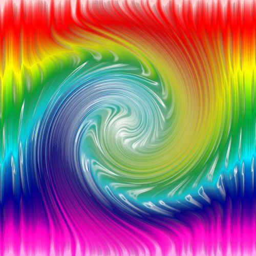 spirals colored rainbow