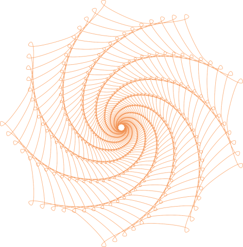 spirograph pattern orange