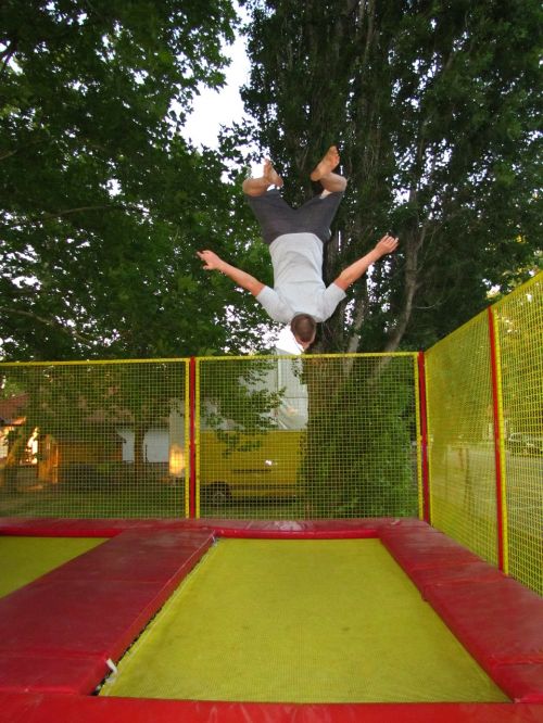 sports trampoline bounce man
