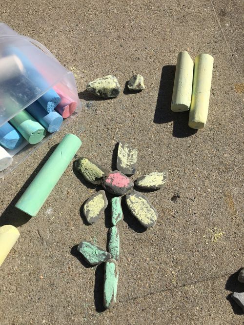 spring chalk kids