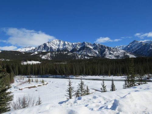 spring mountains snow