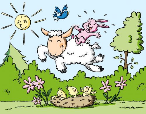spring lamb happy
