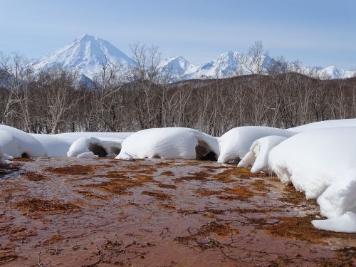 spring hot springs the melting of the snow