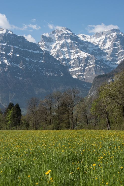 spring canton of glarus mountains