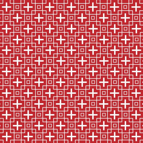Squares &amp; Cross Red Wallpaper