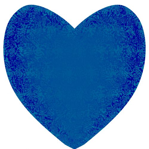 Squiggle Navy Blue Heart