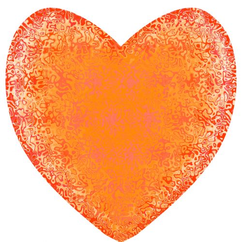Squiggle Orange Heart