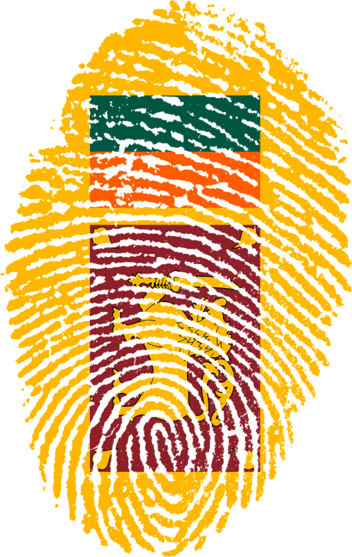 sri lanka flag fingerprint