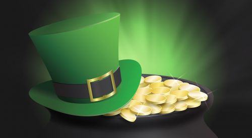 st patrick's day top hat pot of gold