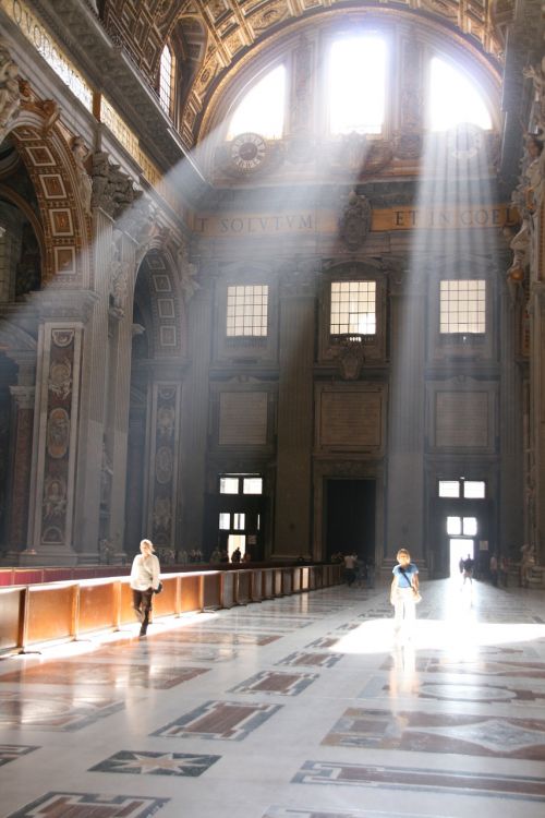 st peter's basilica rome light