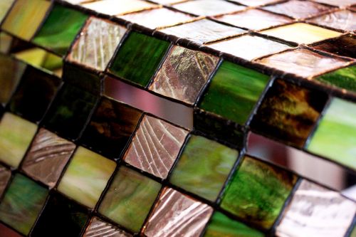 stained glass squares green