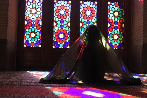 stained glass  veil  iran