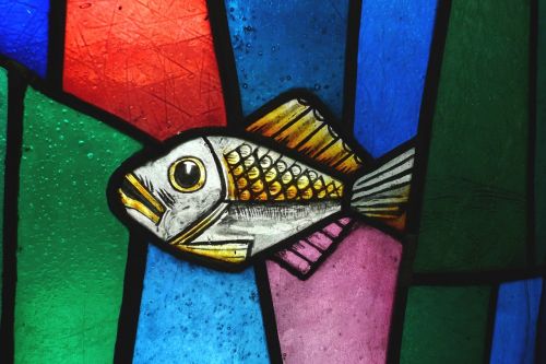 stained glass fish glass