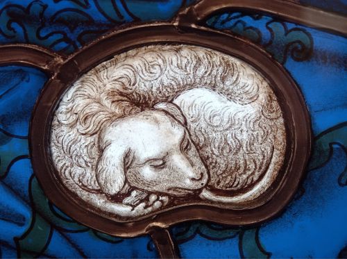 stained glass lamb sacrifice