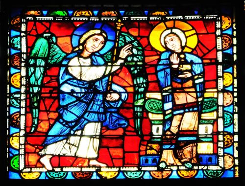stained glass annunciation saint gabriel