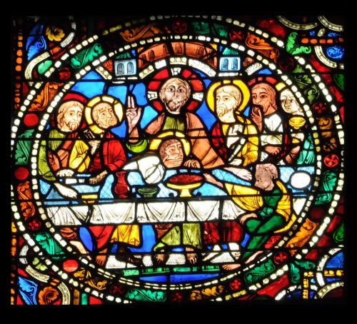 stained glass the last supper glass