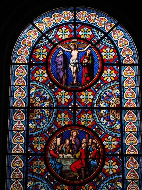 stained glass window christ