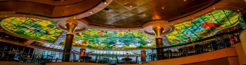 stained glass ceiling cruise ship colorful