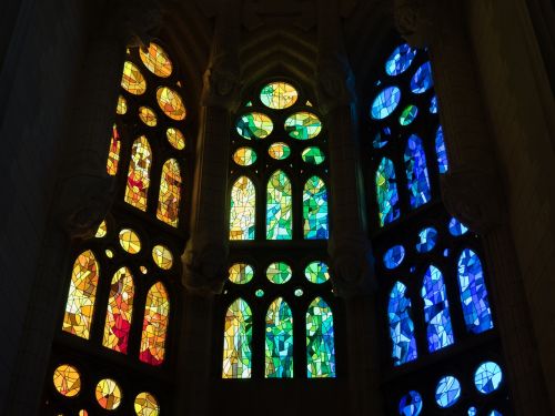 stained glass window cathedral sagrada família