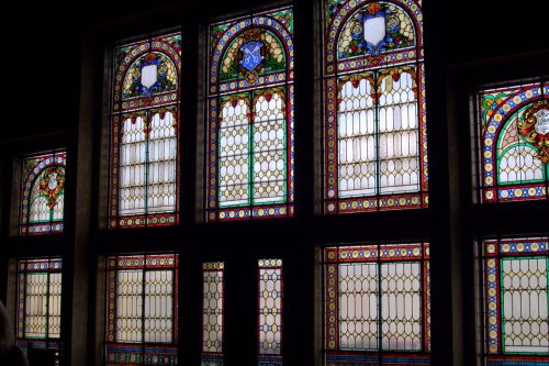 stained glass window krotoszyn the town hall