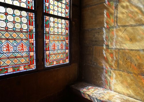 stained glass window  prague  czechia