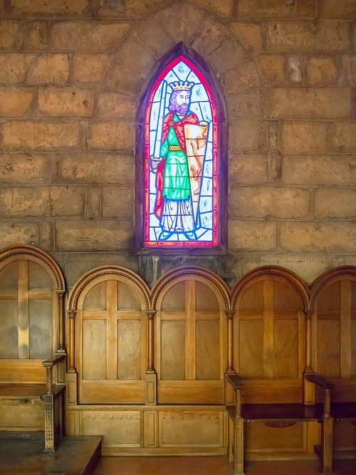 stained glass window  medieval  castle